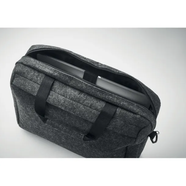 PLANA 15 inch RPET felt laptop bag Stone Grey