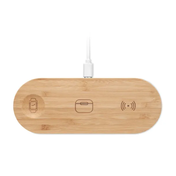 RECPAD 3 u 1 bežični punjač 15 W Drvo