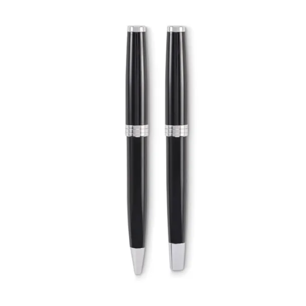LYON SET Ball pen and roller set Black