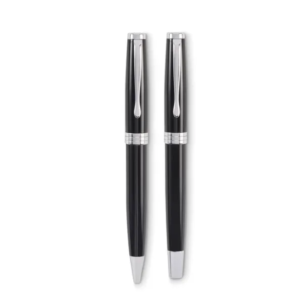 LYON SET Ball pen and roller set Black