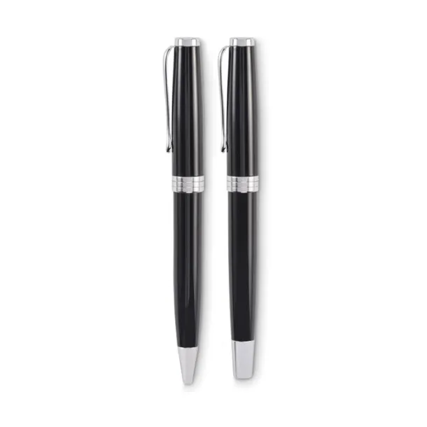 LYON SET Ball pen and roller set Black