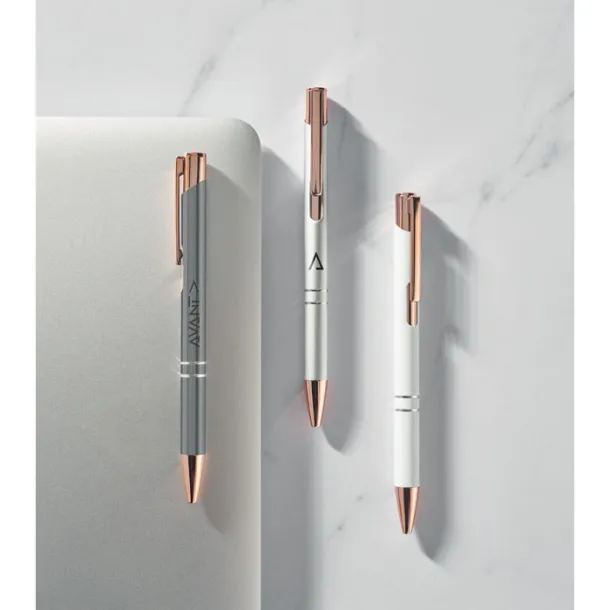 BERN ROSE Kemijska olovka od recikliranog aluminija Bijela