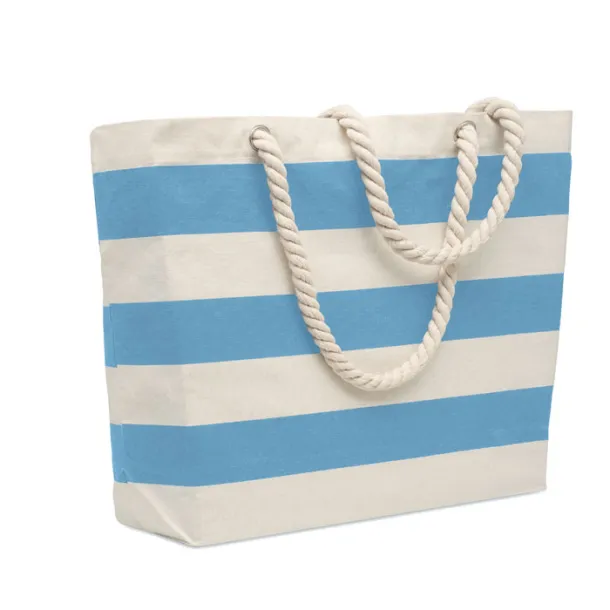HEAVEN STRIPE Cotton beach bag 220 gr/m² Baby Blue