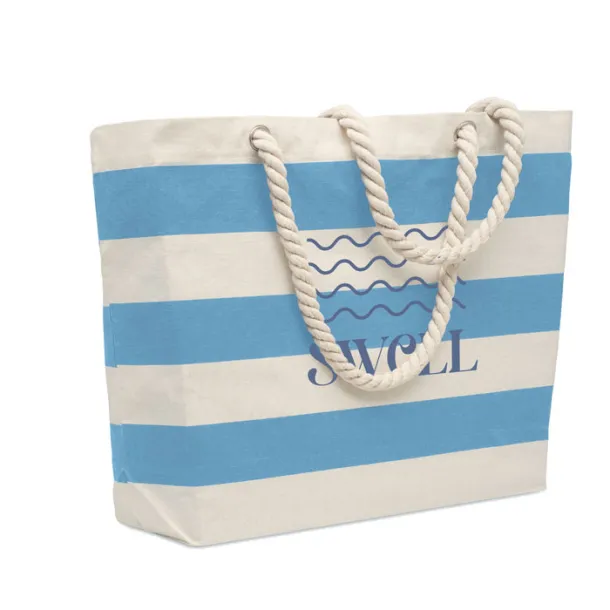HEAVEN STRIPE Cotton beach bag 220 gr/m² Baby Blue