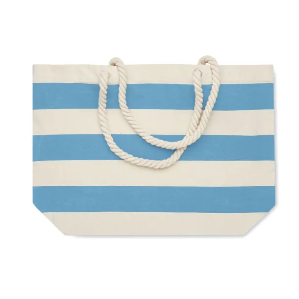 HEAVEN STRIPE Cotton beach bag 220 gr/m² Baby Blue