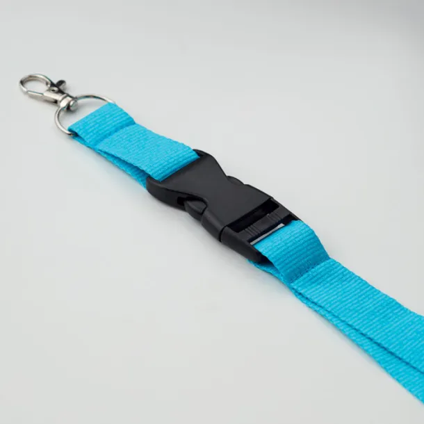 WIDE LANY Lanyard with metal hook 25mm Turquoise