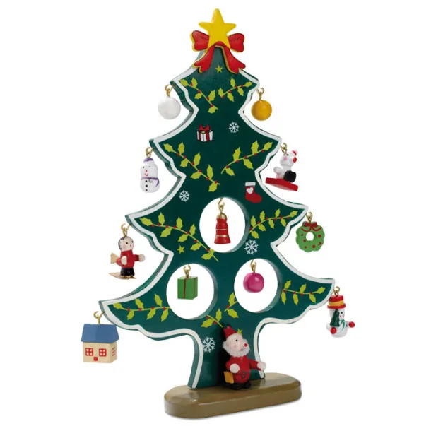 WOODTREE Wooden xmas tree decoration Green