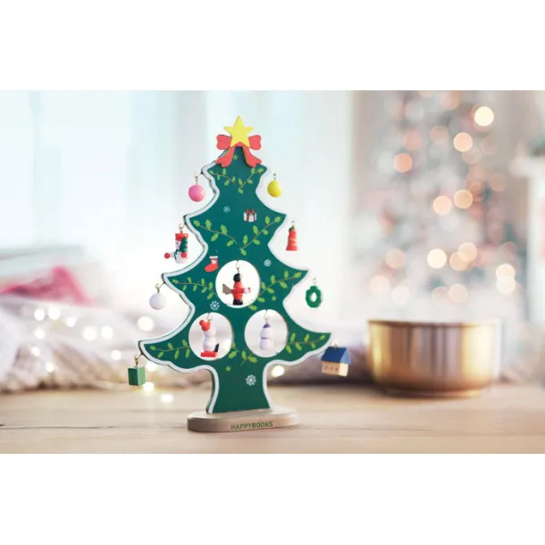 WOODTREE Wooden xmas tree decoration Green