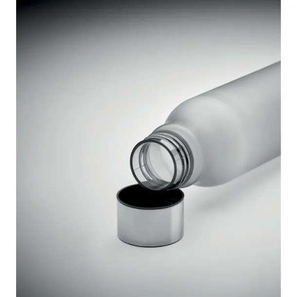 GLACIER RPET boca od RPET-a s poklopcem od nehrđajućeg čelika, 600 ml Transparent Grey