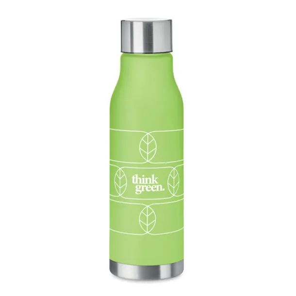 GLACIER RPET boca od RPET-a s poklopcem od nehrđajućeg čelika, 600 ml Prozirna limeta