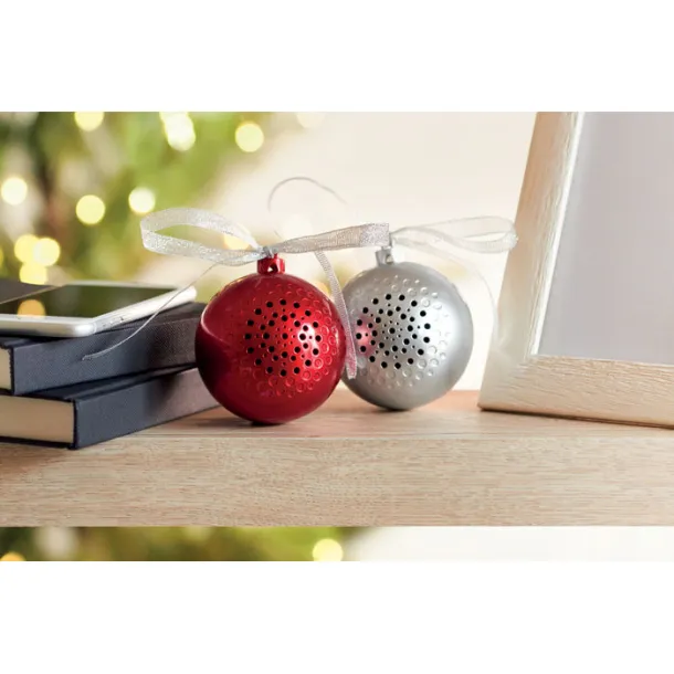 JINGLE BALL božićna kuglica s bežičnim zvučnikom Crvena