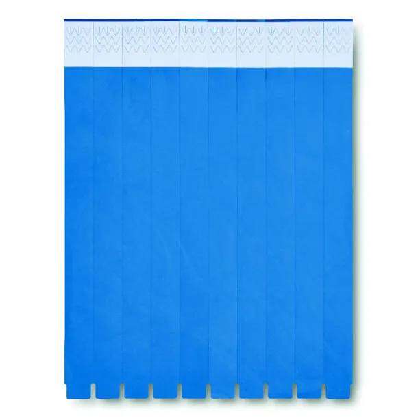 TYVEK One sheet of 10 wristbands Royal blue