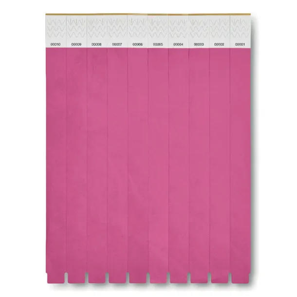 TYVEK One sheet of 10 wristbands Fuchsia