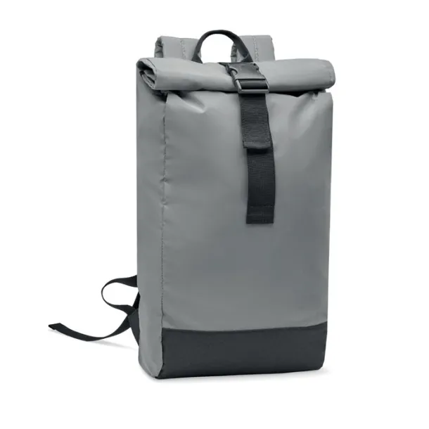 BRIGHT ROLLPACK Reflektirajući Rolltop ruksak, 15" Mat srebrna