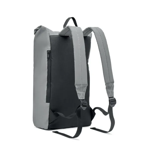 BRIGHT ROLLPACK Reflektirajući Rolltop ruksak, 15" Mat srebrna