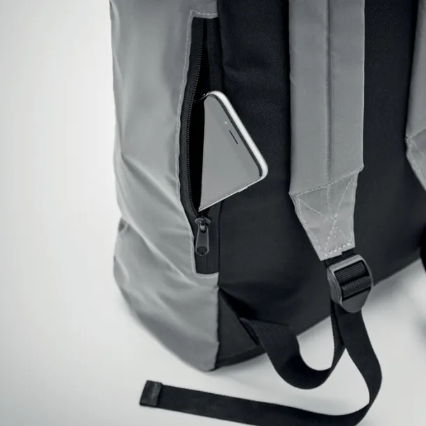 BRIGHT ROLLPACK Reflektirajući Rolltop ruksak, 15" Mat srebrna