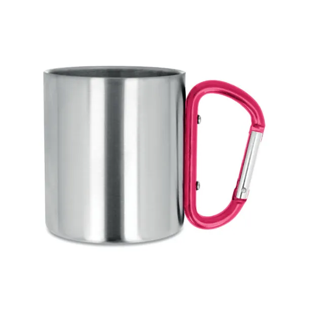 TRUMBO metalna šalica s karabinerom, 220 ml Crvena