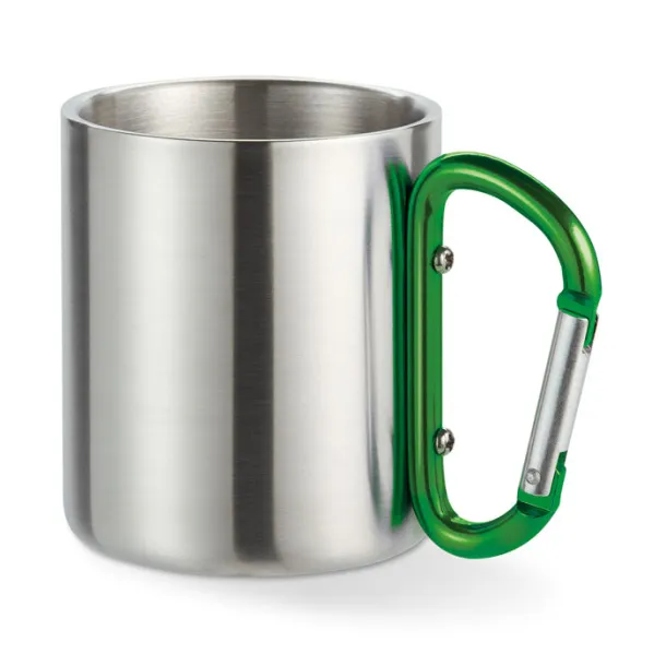 TRUMBO metalna šalica s karabinerom, 220 ml Zelena