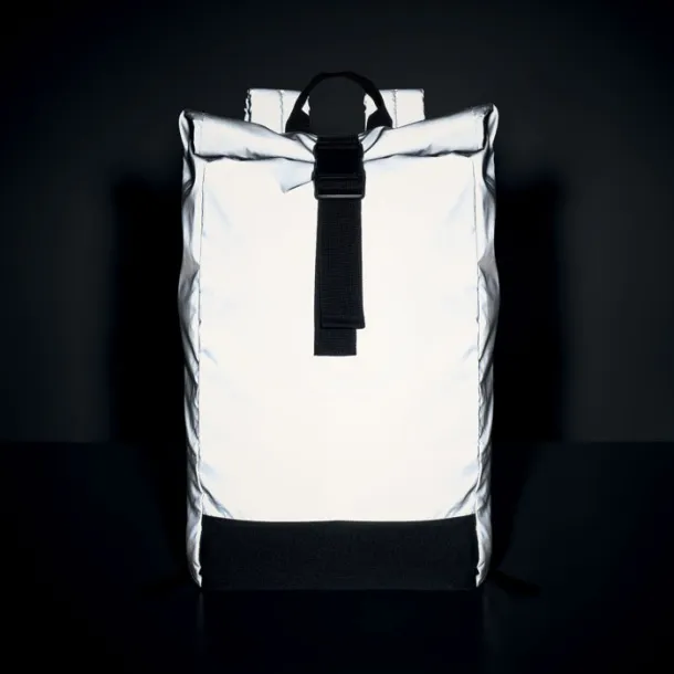 BRIGHT ROLLPACK Reflective Rolltop backpack Matt Silver