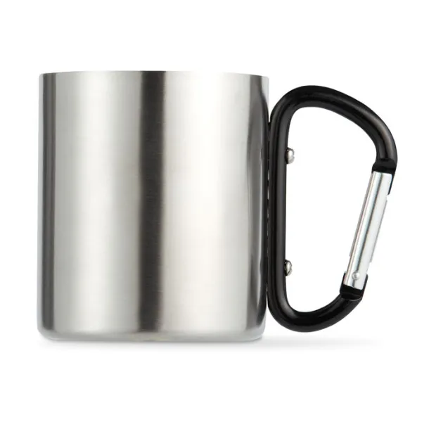 TRUMBO metalna šalica s karabinerom, 220 ml Crna
