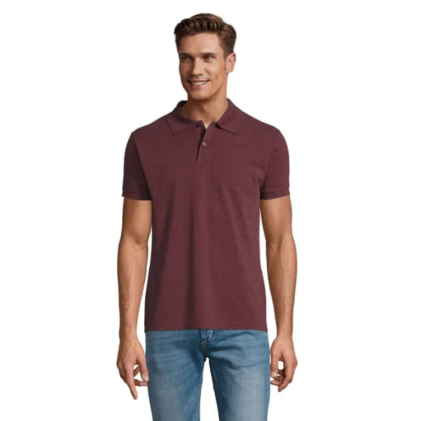 PERFECT MEN POLO-180g heather oxblood