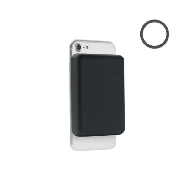DOUBLETIC Magnetna prijenosna baterija - 15 W, 5 000 mAh Crna