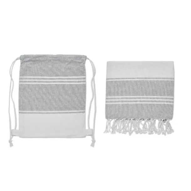 HAMMA set hammam ručnik i torba s vezicama Siva