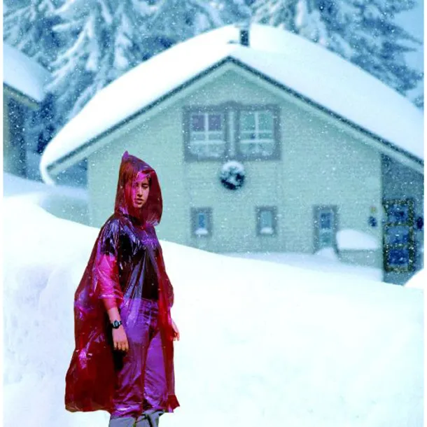 SPRINKLE Foldable raincoat in polybag Red