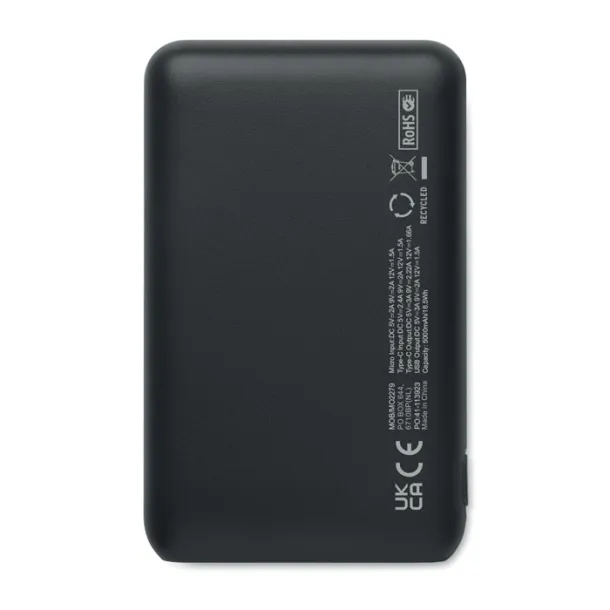 POWER52C bežični punjač, 5 000 mAh Crna