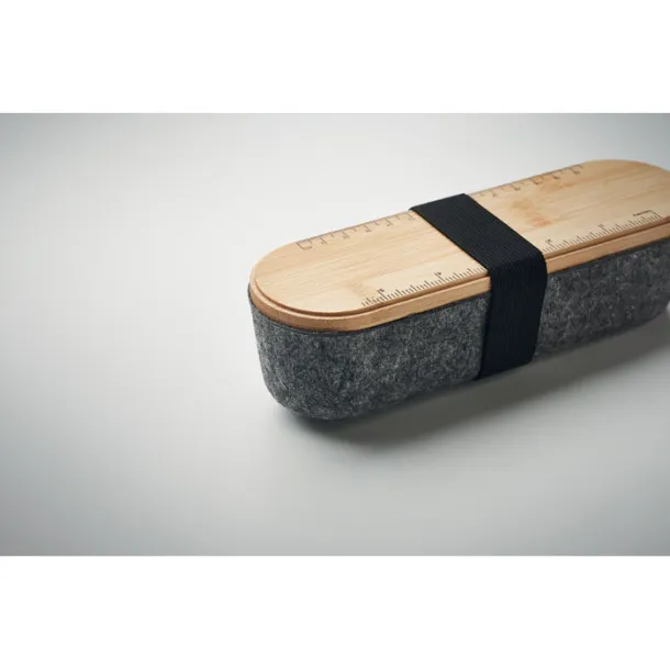 MILE RPET felt pencil case with lid Wood