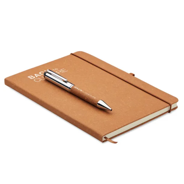 ELEGANOTE notes set od reciklirane kože, A5 Bež