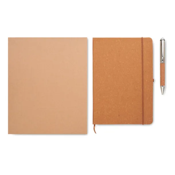ELEGANOTE notes set od reciklirane kože, A5 Bež