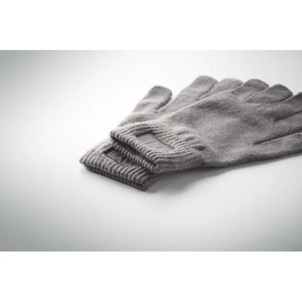 HANDNIT Knitted gloves in RPET Stone Grey