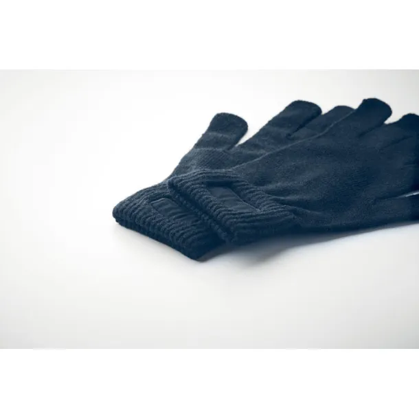 HANDNIT Knitted gloves in RPET French navy