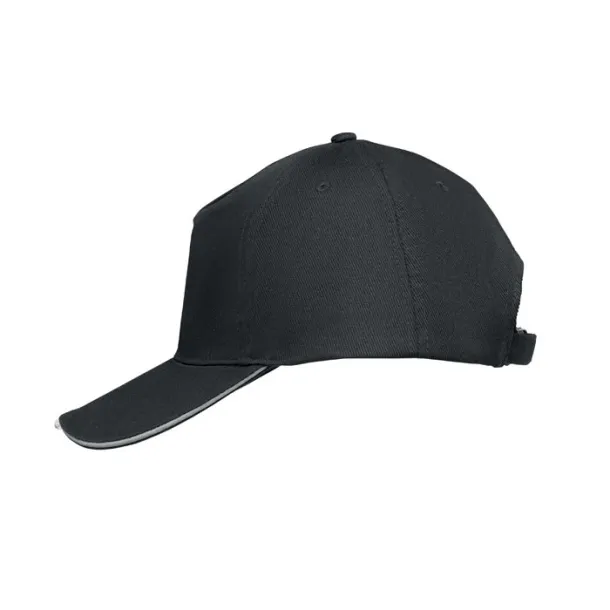 LUZCAP 5 panel LED cotton cap 220gr/m² Black