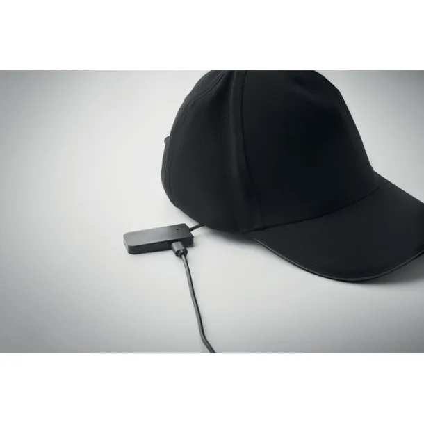 LUZCAP 5 panel LED cotton cap 220gr/m² Black