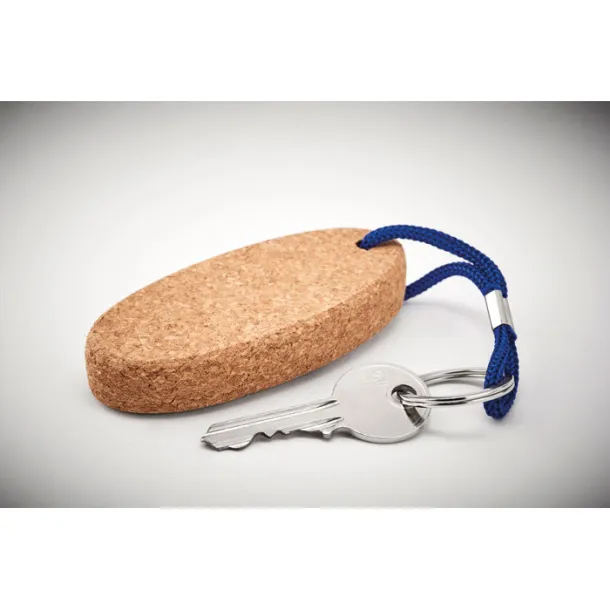 BOAT Floating cork key ring Royal blue