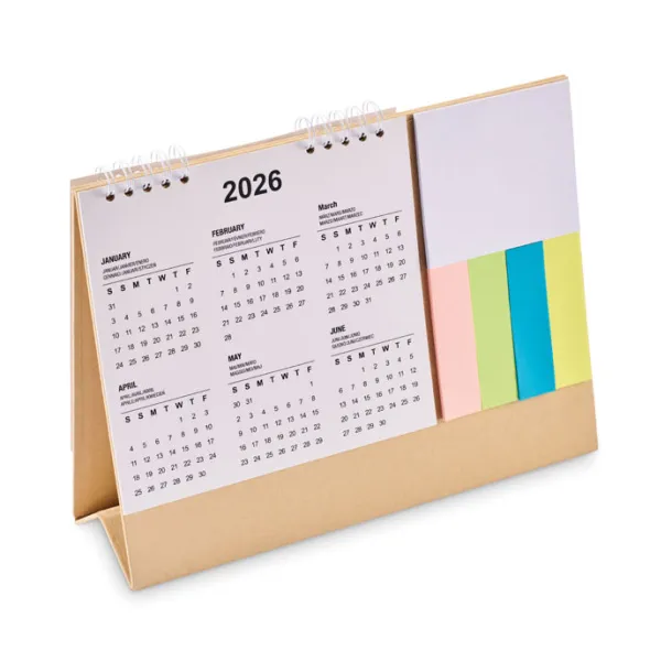 CALENDOO Desk calendar with memo pad Beige