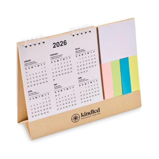 CALENDOO Desk calendar with memo pad Beige
