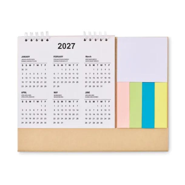 CALENDOO Desk calendar with memo pad Beige