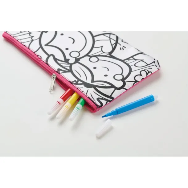 KIDDO Pencil case with markers Baby Pink