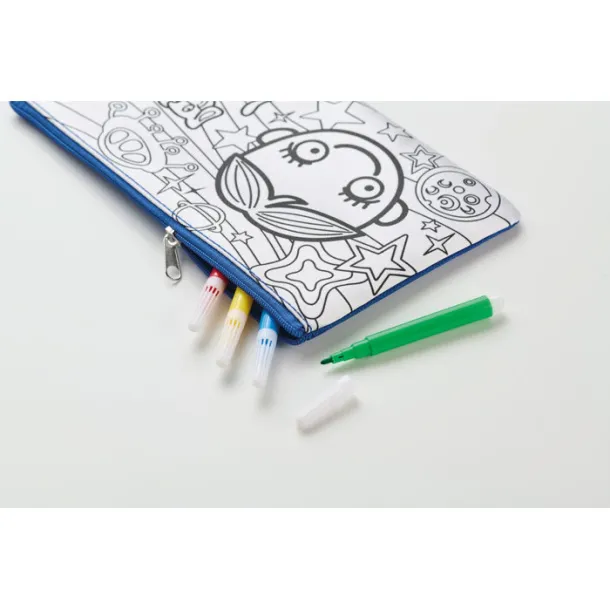 KIDDO Pencil case with markers Royal blue
