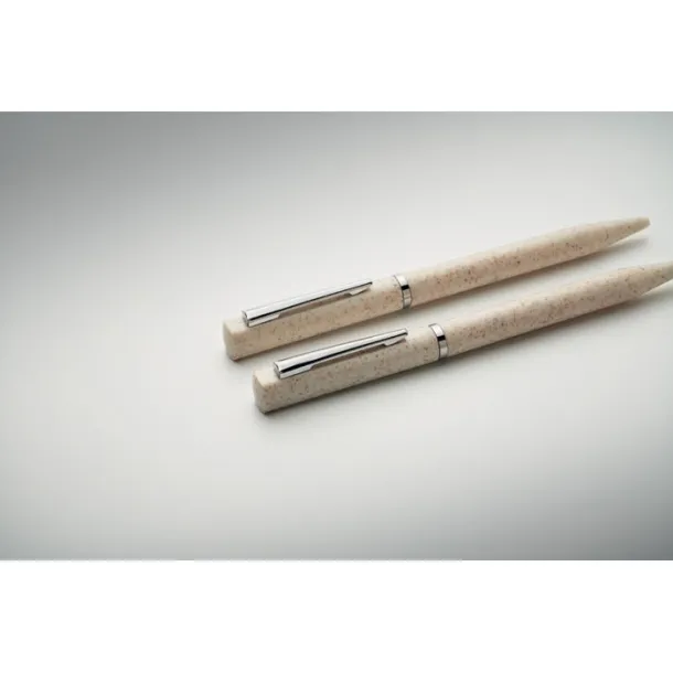PEAT Wheat straw/ABS twist pen set Beige