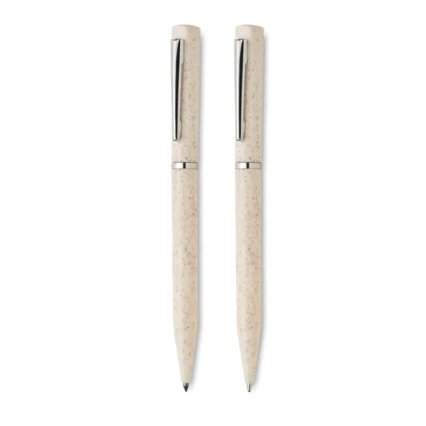 PEAT Wheat straw/ABS twist pen set Beige