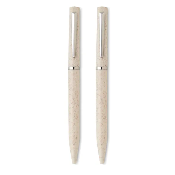 PEAT Wheat straw/ABS twist pen set Beige