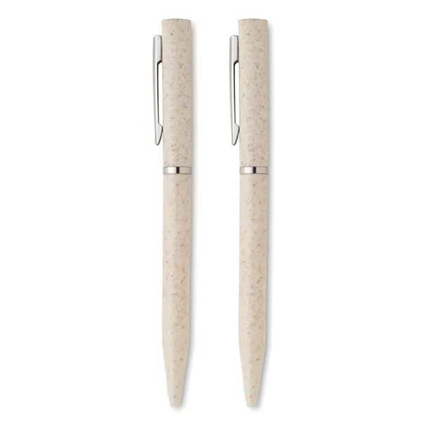 PEAT Wheat straw/ABS twist pen set Beige
