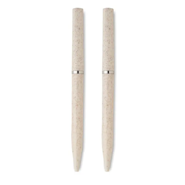 PEAT Wheat straw/ABS twist pen set Beige