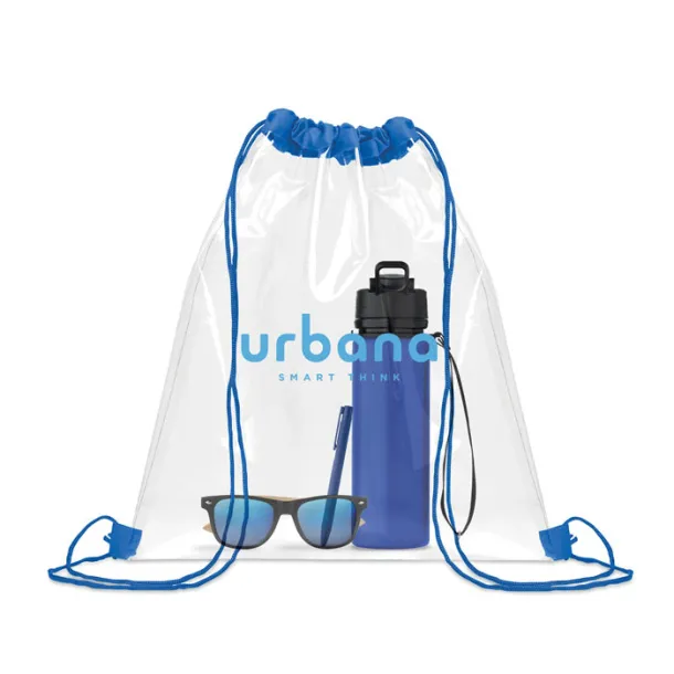 USEE Transparent drawstring bag Royal blue