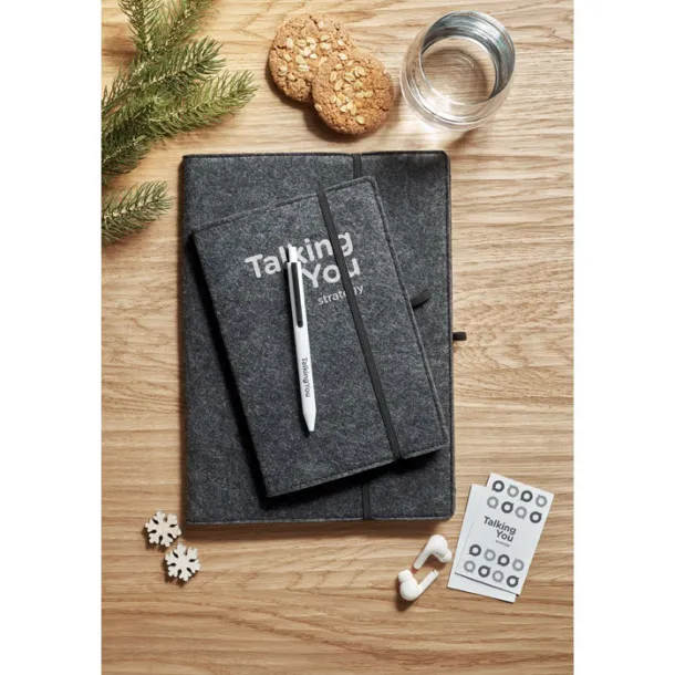 FELTBOOK A5 notebook RPET felt Stone Grey