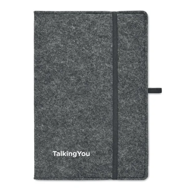 FELTBOOK A5 notebook RPET felt Stone Grey